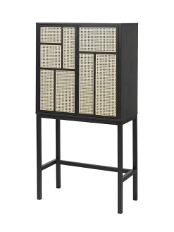 Air Cabinet, black/cane fra Design House Stockholm