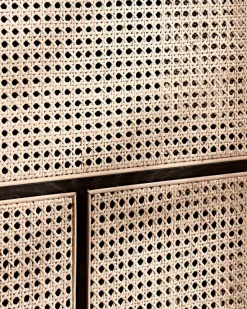 Air Cabinet, black/cane fra Design House Stockholm