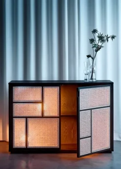 Air Sideboard, black/cane fra Design House Stockholm