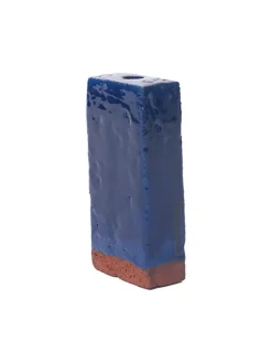 A Single Brick Candle Holder, dark blue fra NIKO JUNE