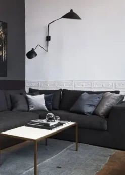 Big Wall Lamp w/2 Rotating Arms, 1 Straight, 1 Curved af Serge Mouille