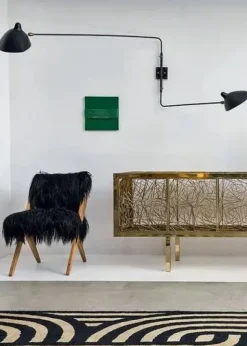 Big Wall Lamp w/2 Rotating Straight Arms af Serge Mouille