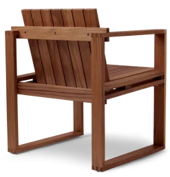 BK11 udendørs loungestol, olieret teak inkl. charcoal hynde fra Carl Hansen & Søn