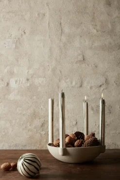 Bowl Candle Holder Ceramic, Large fra Ferm Living