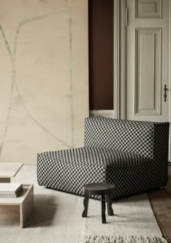 Catena Sofa Center L100 Check, sand/black fra Ferm Living