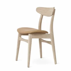 CH30P Spisestol, sæbebehandlet eg, Thor 325 læder af Hans J. Wegner