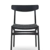 CH23 Spisestol, sort eg med sort flet af Hans J. Wegner