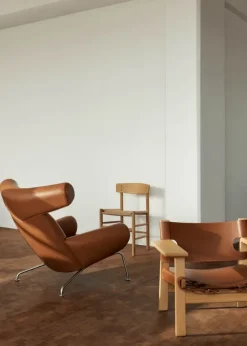 Den Spanske Stol i cognac læder, eg olie af Børge Mogensen