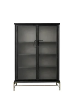 Dowry III kabinet, onyx eg, frosted glass fra Stellar Works
