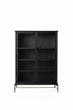 Dowry III kabinet, sort eg, clear glass fra Stellar Works