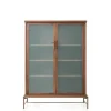Dowry III kabinet, valnød, frosted glass fra Stellar Works