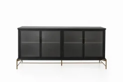Dowry II kabinet, onyx eg, frosted glass fra Stellar Works