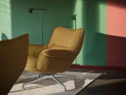 Doze Lounge Chair, Low Back, Ocean 80/tekstil, Tube base fra Muuto