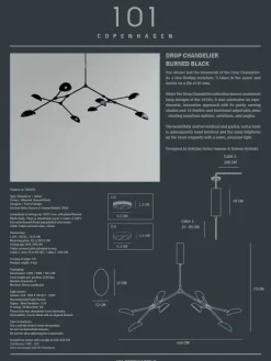 Drop Chandelier, burned black fra 101 Copenhagen