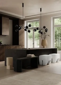 Drop Chandelier Globe, Mini, Burned Black fra 101 Copenhagen