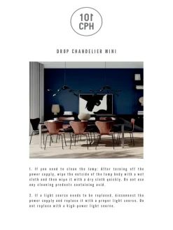 Drop Chandelier, mini brass fra 101 Copenhagen