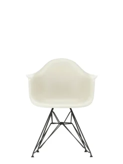 Eames Plastic Armchair DAR, sort pulverlakering fra Vitra