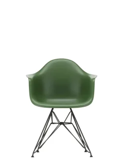 Eames Plastic Armchair DAR, sort pulverlakering fra Vitra