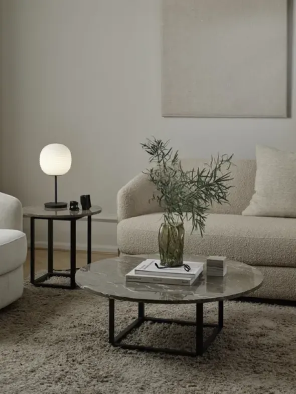 Florence sofabord Ø90, Gris Du Marais fra New Works