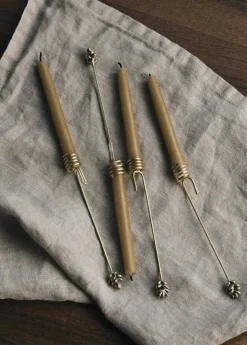 Forest Christmas Tree Candle Holders, sæt á 4 stk., brass fra Ferm Living