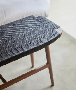 Freja bænk, valnød/sort naturflet fra Stellar Works