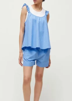 Frill Top, check mix blue fra Aiayu