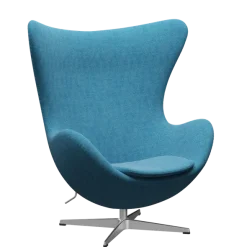 3316 Ægget loungestol, stel i børstet aluminium af Arne Jacobsen