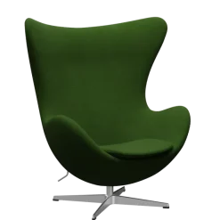 3316 Ægget loungestol, stel i børstet aluminium af Arne Jacobsen