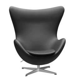 3316 Ægget loungestol, stel i børstet aluminium af Arne Jacobsen