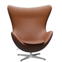 3316 Ægget loungestol, stel i børstet aluminium af Arne Jacobsen