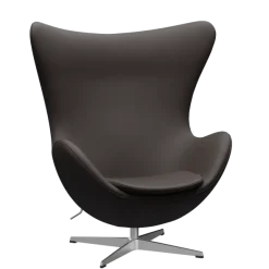 3316 Ægget loungestol, stel i børstet aluminium af Arne Jacobsen