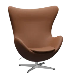 3316 Ægget loungestol, stel i børstet aluminium af Arne Jacobsen