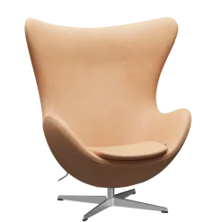 3316 Ægget loungestol, stel i børstet aluminium af Arne Jacobsen