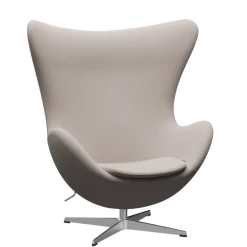 3316 Ægget loungestol, stel i børstet aluminium af Arne Jacobsen