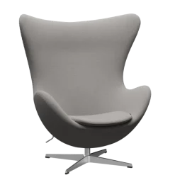 3316 Ægget loungestol, stel i børstet aluminium af Arne Jacobsen