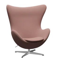 3316 Ægget loungestol, stel i børstet aluminium af Arne Jacobsen