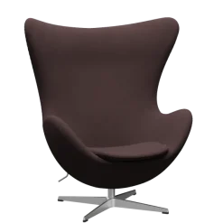 3316 Ægget loungestol, stel i børstet aluminium af Arne Jacobsen