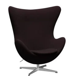 3316 Ægget loungestol, stel i børstet aluminium af Arne Jacobsen