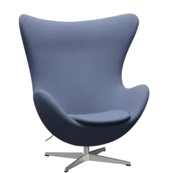 3316 Ægget loungestol, stel i børstet aluminium af Arne Jacobsen