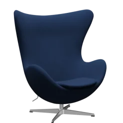 3316 Ægget loungestol, stel i børstet aluminium af Arne Jacobsen