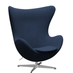 3316 Ægget loungestol, stel i børstet aluminium af Arne Jacobsen
