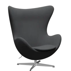 3316 Ægget loungestol, stel i børstet aluminium af Arne Jacobsen