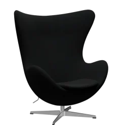 3316 Ægget loungestol, stel i børstet aluminium af Arne Jacobsen