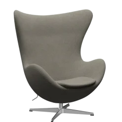 3316 Ægget loungestol, stel i børstet aluminium af Arne Jacobsen