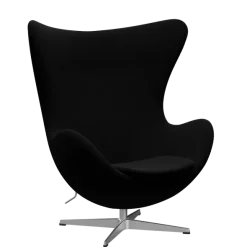 3316 Ægget loungestol, stel i børstet aluminium af Arne Jacobsen
