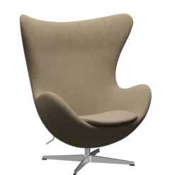 3316 Ægget loungestol, stel i børstet aluminium af Arne Jacobsen