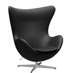 3316 Ægget loungestol, stel i børstet aluminium af Arne Jacobsen