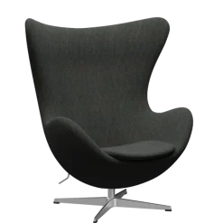 3316 Ægget loungestol, stel i børstet aluminium af Arne Jacobsen