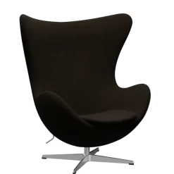 3316 Ægget loungestol, stel i børstet aluminium af Arne Jacobsen
