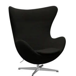 3316 Ægget loungestol, stel i børstet aluminium af Arne Jacobsen